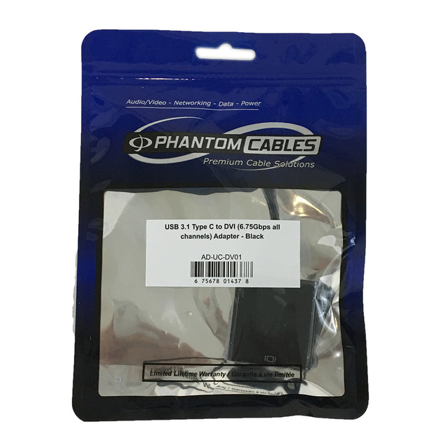 CableChum® offers the USB 3.1 Type C to DVI (6.75Gbps all channels) Adapter - Black