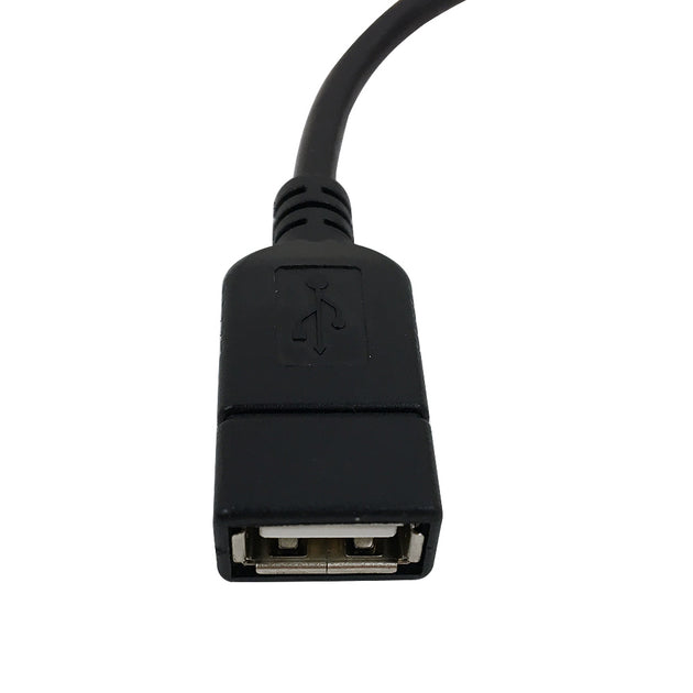 CableChum® offers this USB OTG (On-The-Go) adapter cable consists of a USB A female on one end to a USB micro B male on the other.