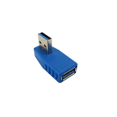 CableChum® offers the USB 3.0 Left Angle A Male to A Female Adapter - Blue