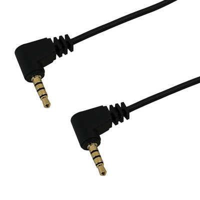 3.5mm 4C RIGHT ANGLE male to 3.5mm 4C RIGHT ANGLE male 28AWG FT4 - Black