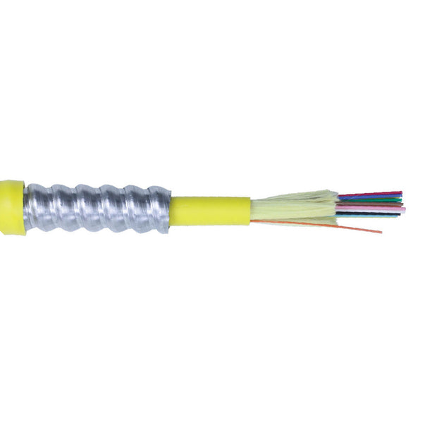 CableChum® offers Corning 28-Ultra 9 Micron 12-Fiber Single-Mode Plenum Armored OFNP - Yellow