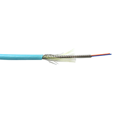 CableChum® offers Corning ClearCurve 50 Micron 2-Fiber Multi-Mode (OM3) Armored OFNP - Aqua