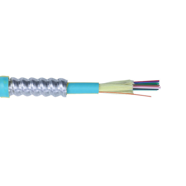 CableChum® offers Corning ClearCurve 50 Micron 6-Fiber Multi-Mode (OM3) Armored Plenum OFNP - Aqua