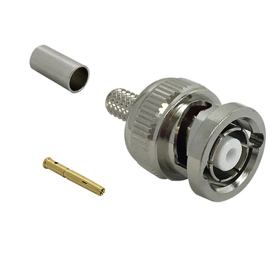 CableChum® offers BNC Reverse Polarity Male Crimp Connectors for RG58 (LMR-195) 50 Ohm