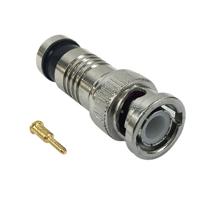CableChum® offers the BNC Male Compression Connectors for RG6 Quad Shield - Pack of 10