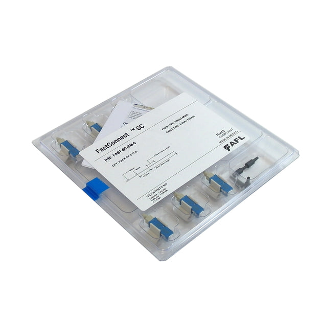 CableChum® offers the FASTCONNECT SC SM UPC Blue Connector - 6 Pack