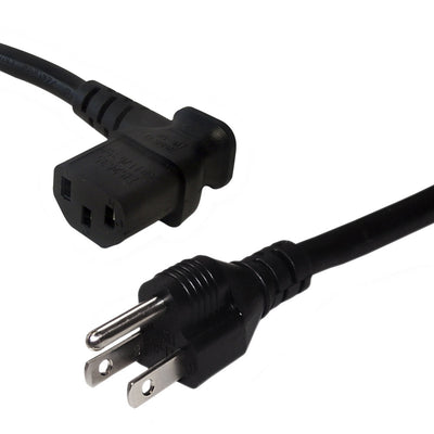 This CableChum® power cord consists of a 5-15P male on one end and a C13 left angle female on the other end.
