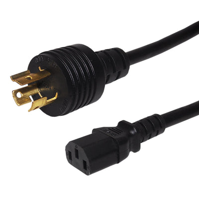 NEMA L6-15P to IEC C13 Power Cable - 14 AWG SJT - 10 Feet - CPH-PW-137-10