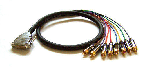 DB25 Male to 8 x RCA Male 8-channel Premium Snake cable, THX pinout