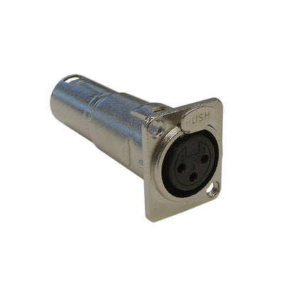 CableChum® offers the XLR Female D-Cut to XLR Male - Nickel