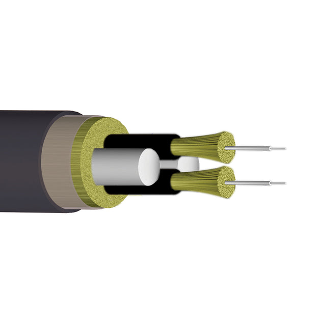 CableChum® offers Corning InfiniCor 62.5 Micron 2- Fiber Multi-mode (OM1) I/O Ruggedized Breakout AFL - Black