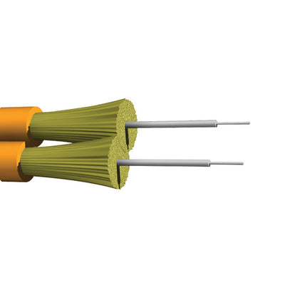 CableChum® offers Plus Corning OM1 Multimode duplex 62.5 Micron fiber zip cord 2mm jacket OFNR - Orange 