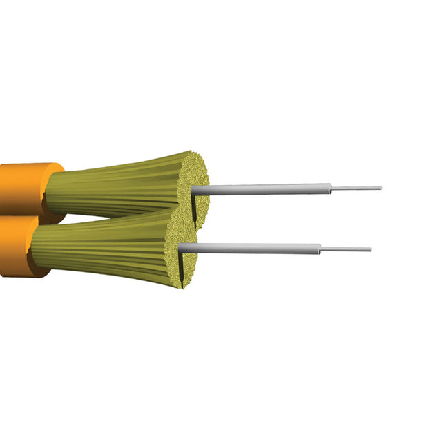 CableChum® offers AFL Corning OM2 Multimode duplex 50 Micron fiber zip cord 2mm jacket OFNP - Orange