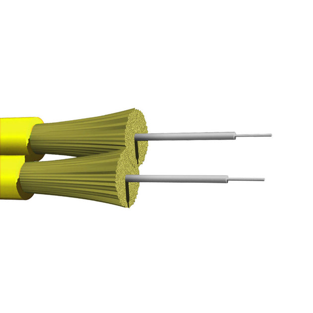 CableChum® offers AFL Corning Single-Mode duplex 9 Micron fiber zip cord 2mm jacket OFNR - Yellow