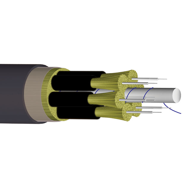 CableChum® offers Corning InfiniCor 62.5 Micron 6- Fiber Multimode (OM1) I/O Ruggedized Breakout AFL - Black