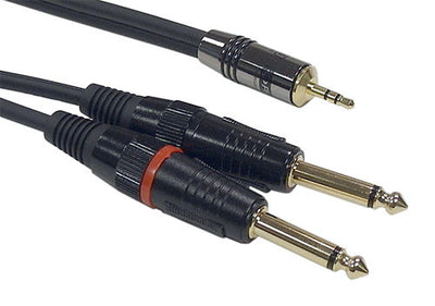 CableChum® offers PREMIUM  3.5mm Male to 2 x 1/4 inch TS Male Audio Cable FT4