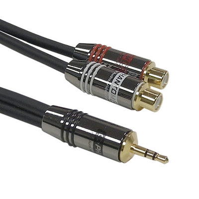 3.5mm Male to 2 x RCA Female Premium Audio Cable Adapter