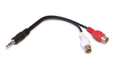 3.5mm Male to 2 x RCA Female Molded Audio Cable Adapter 6 Feet