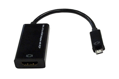 CableChum® offers the MHL 3.0 to HDMI Adapter -USB Micro-B Male to HDMI Female - Black