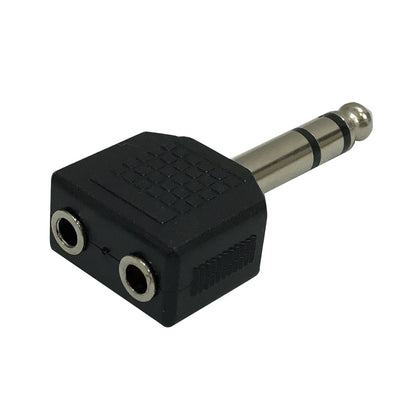 1/4 Inch Stereo Male to 2 x 3.5mm Stereo Female Adapter