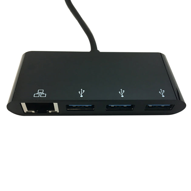 CableChum® offers the USB 3.1 Type C to 3x USB 3.0 + Gigabit Ethernet Adapter - Black