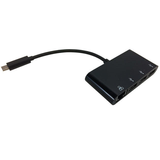 CableChum® offers the USB 3.1 Type C to 3x USB 3.0 + Gigabit Ethernet Adapter - Black