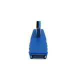 CableChum® offers the USB 3.0 Right Angle A Male to A Female Adapter - Blue