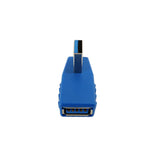 CableChum® offers the USB 3.0 Left Angle A Male to A Female Adapter - Blue