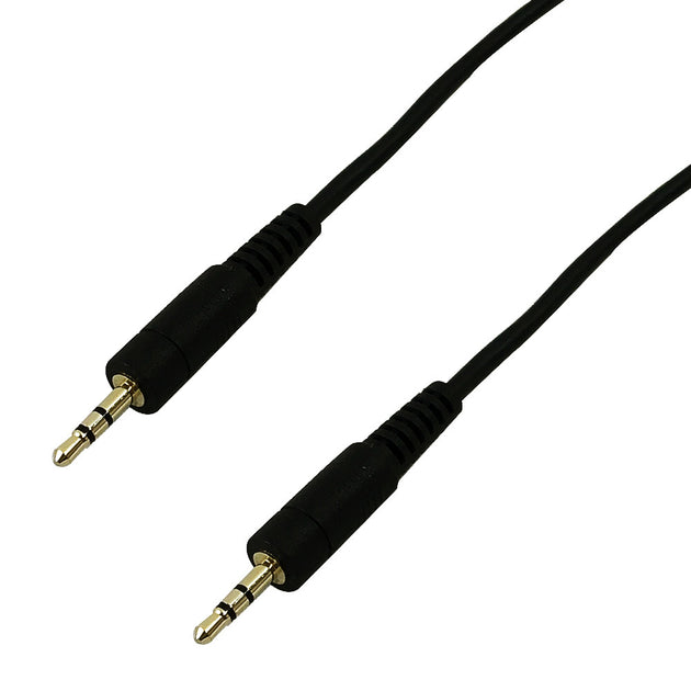 2.5mm stereo male to 2.5mm male 28AWG FT4 - Black