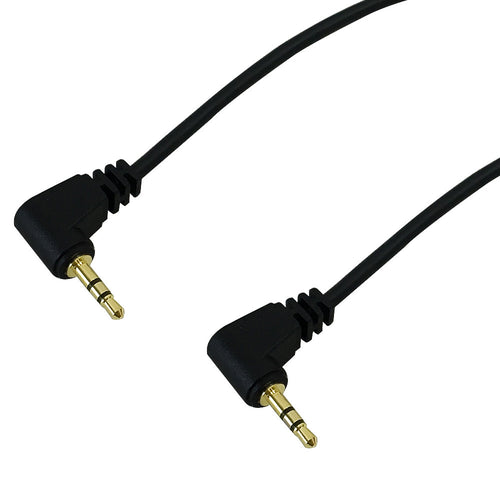 2.5mm Stereo Male Right Angle to 2.5mm Male Right Angle 28AWG FT4 - Black
