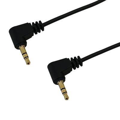 3.5mm stereo Right angle male to 3.5mm stereo Right angle male 28AWG FT4 - Black