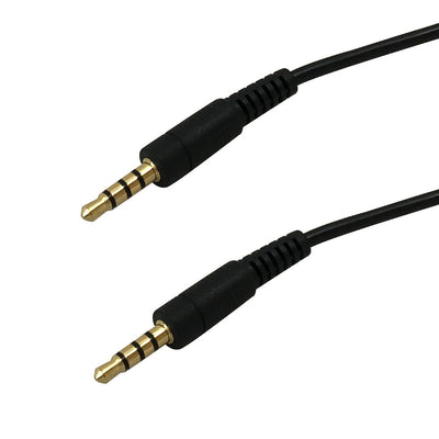 3.5mm 4C male to 3.5mm 4C male 28AWG FT4 - Black