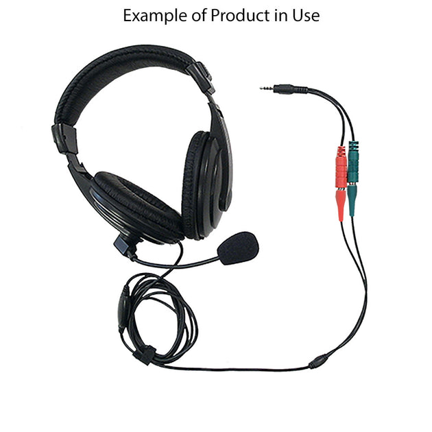 3.5mm 4C Male to 2 x 3.5mm Female (headphones/mic) Adapter - 6 Inches