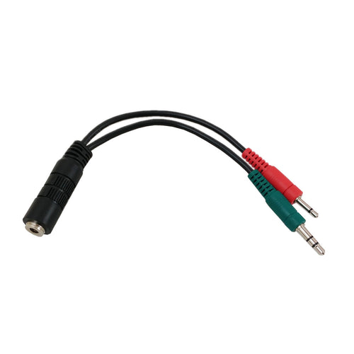 3.5mm 4C Female to 2 x 3.5mm Male (headphones/mic) Adapter - 6 Inches