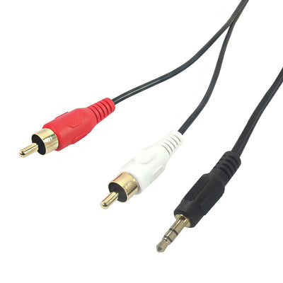 3.5mm Male to 2 x RCA Male Molded Audio Cable Adapter
