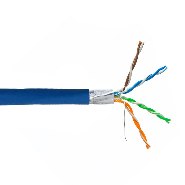 CableChum® offers the CAT5E - 4 Pair 350MHz Solid Shielded (STP) FT4/CMR Bulk Cable - blue