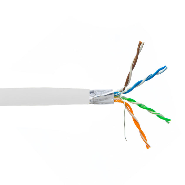 CableChum® offers the CAT5E - 4 Pair 350MHz Solid Shielded (STP) FT4/CMR Bulk Cable - white