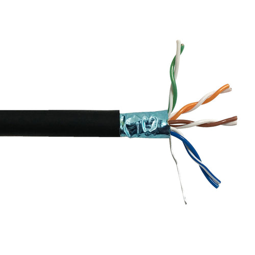 CableChum® offers CAT5E - 4 Pair 350MHz Solid (STP) FT6-CMP Bulk Cable - black