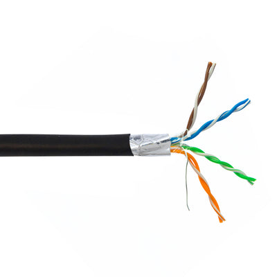 CableChum® offers CAT5E - 4 Pair 350MHz Stranded Shielded (STP) FT4-CMR Bulk Cable - black