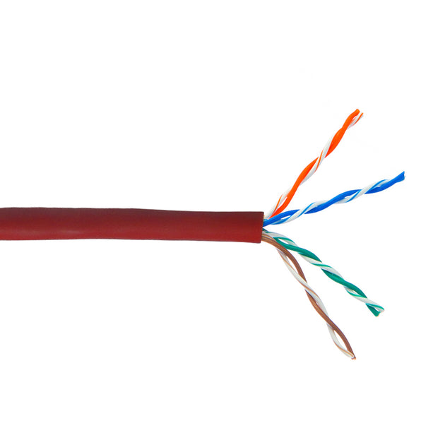 CableChum® offers CAT5E - 4 Pair 350MHz Stranded UTP FT4-CMR Bulk Cable - red
