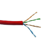 CableChum® offers CAT6A - 4 Pair 10Gig UTP stranded 28AWG ultra-thin bulk cable FT4 - red