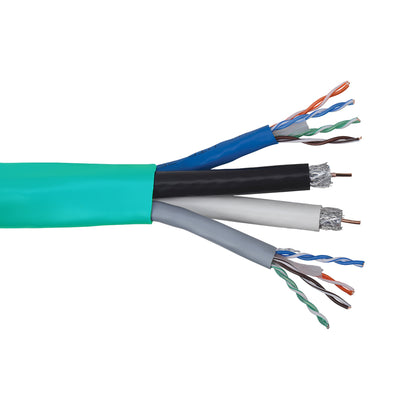 CableChum® offers CAT6 (2 X) - 4 Pair UTP + 2 x RG6Q Quad (STP) FT4-CMR-CATV-CMG Bulk Cable
