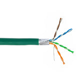 CableChum® offers CAT6 - 4 Pair 550MHz Solid Shielded (STP) FT4-CMR Bulk Cable - green
