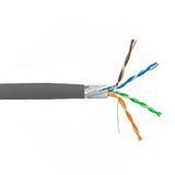 CableChum® offers CAT6 - 4 Pair 550MHz Solid Shielded (STP) FT4-CMR Bulk Cable - grey