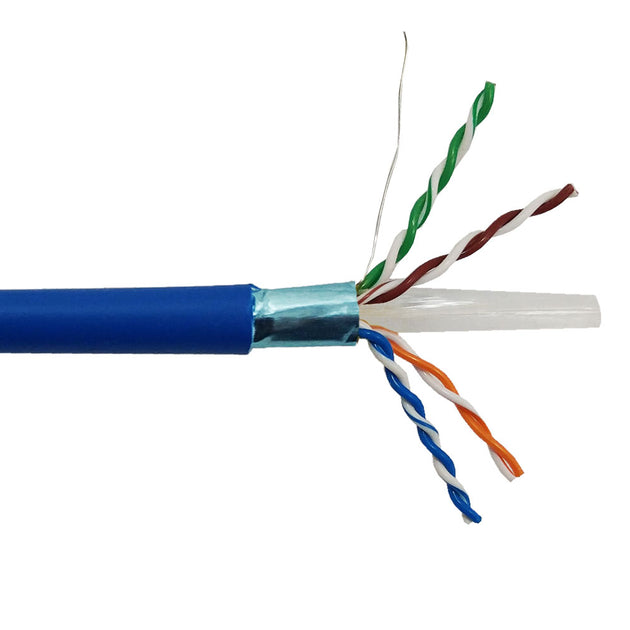 CableChum® offers CAT6 - 4 Pair 550MHz Solid Shielded (STP) FT6-CMP Bulk Cable - blue