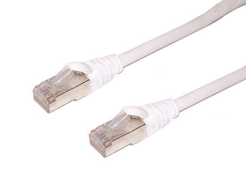 RJ45 Cat5e solid shielded patch cable - WHITE