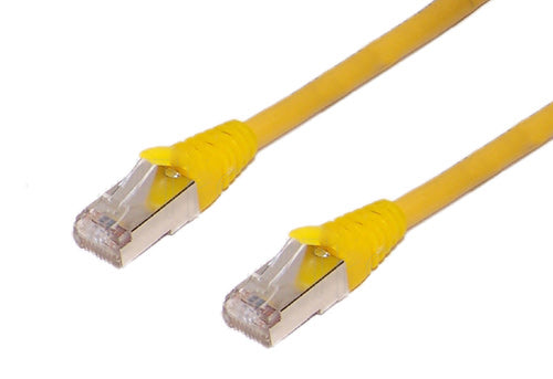 RJ45 Cat5e solid shielded patch cable - YELLOW