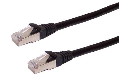RJ45 Cat6 SOLID SHIELDED patch cable - BLACK