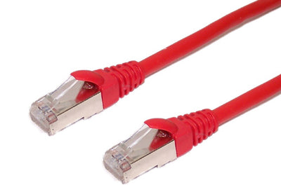 RJ45 Cat6 SOLID SHIELDED patch cable - RED
