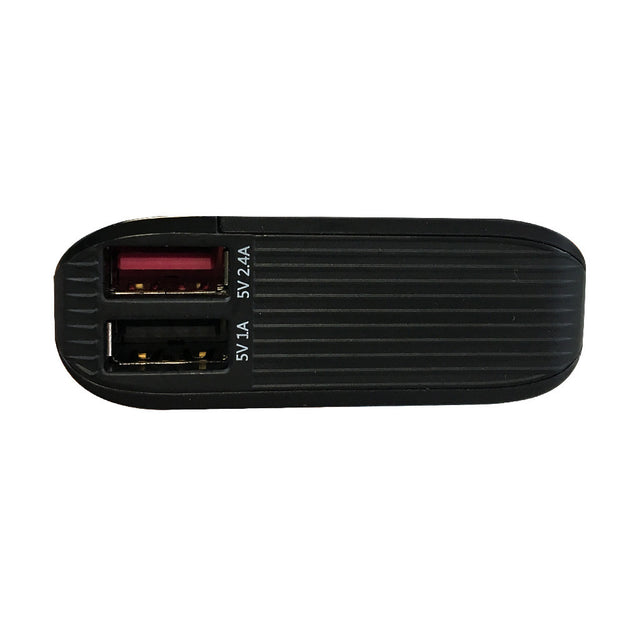 CableChum® offers This universal USB power bank consists of two USB A female output port and a USB Micro B female input port and has a 10400mAh capacity.